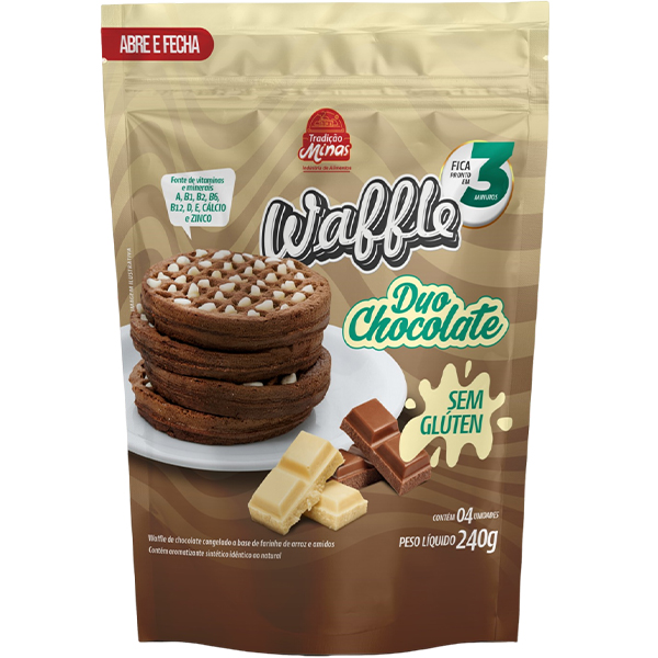Waffle Tradição Minas Duo Chocolate